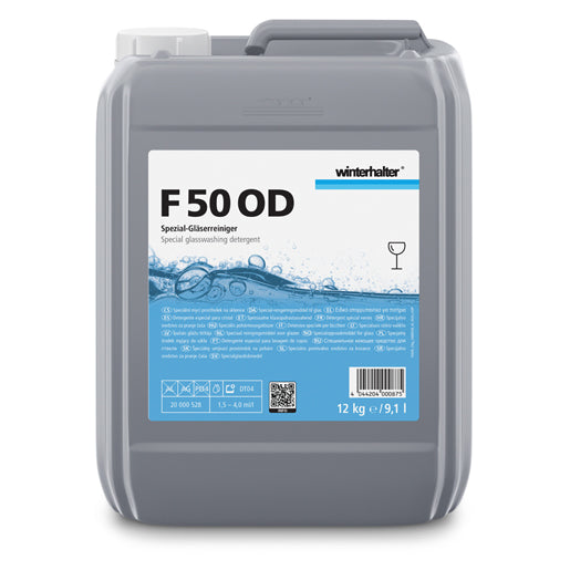 Detergente F 50 OD da Winterhalter, especial para copos
